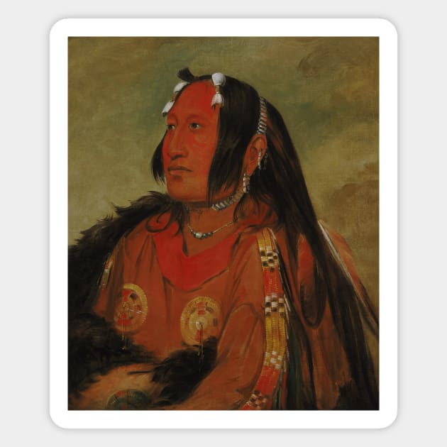 Wi-jun-jon, Pigeon's Egg Head (The Light), a Distinguished Young Warrior by George Catlin Magnet by Classic Art Stall